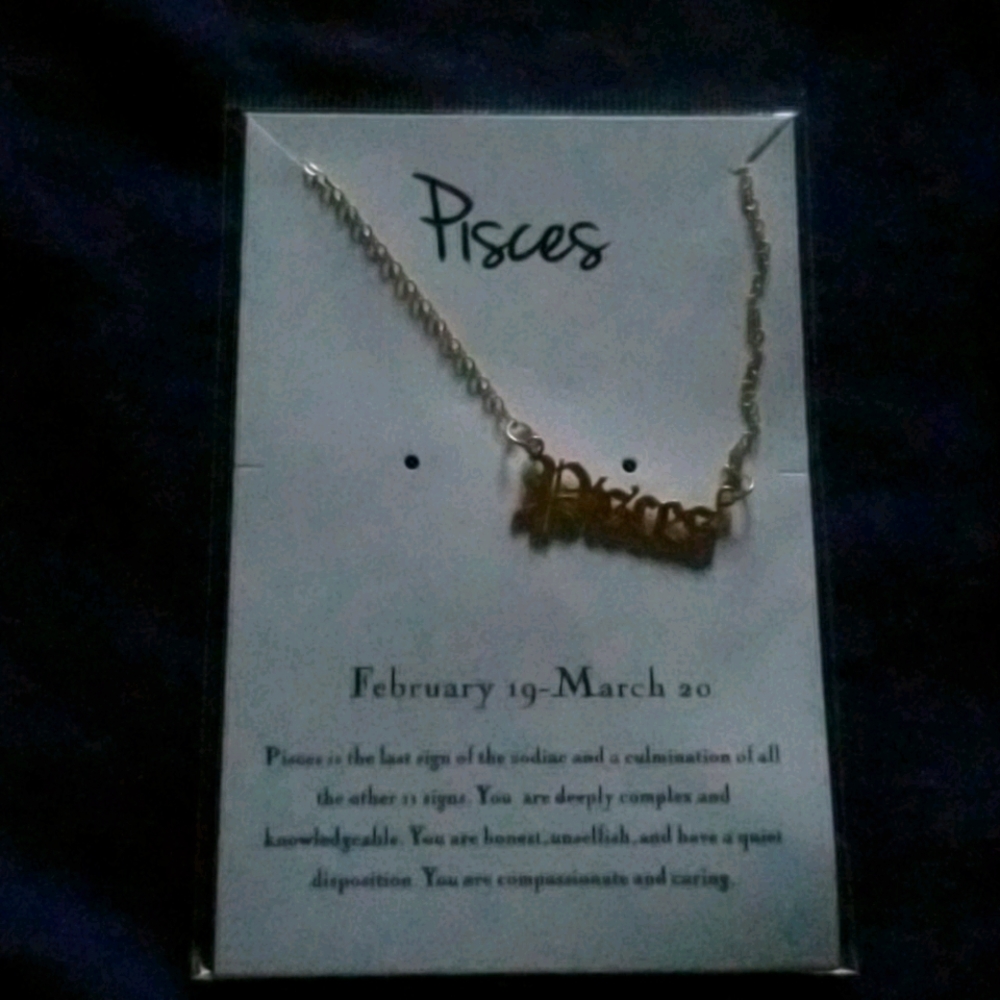 Gold pisces zodiac necklace